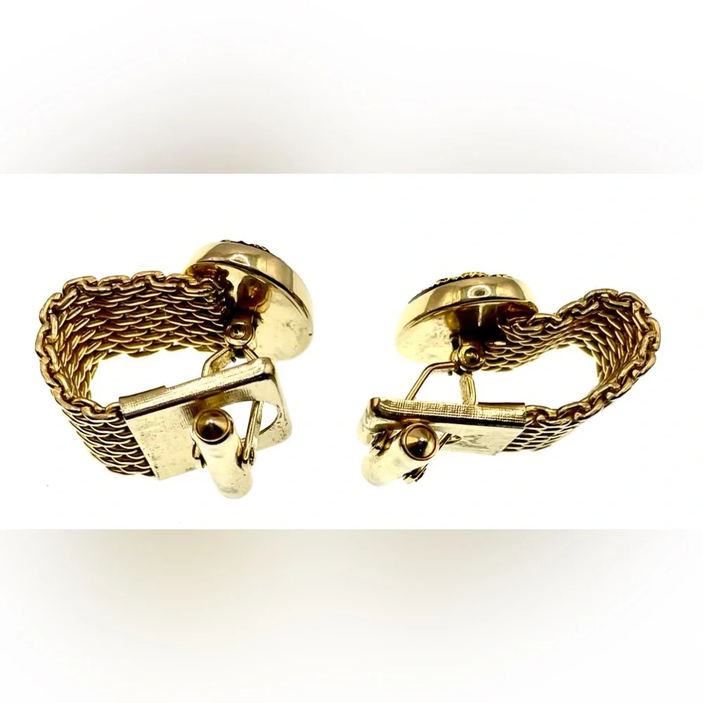 Vintage Signed Destino Gold Tone Wraparound Cufflinks